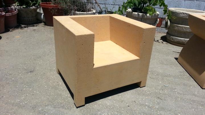 Hospitality outdoor furniture, concrete armchair